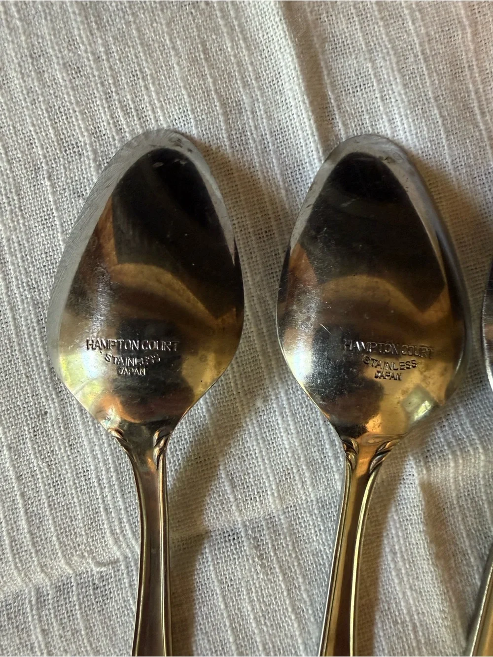 Hampton Court Japan Stainless Vintage Flatware Soup Spoons Set of 5